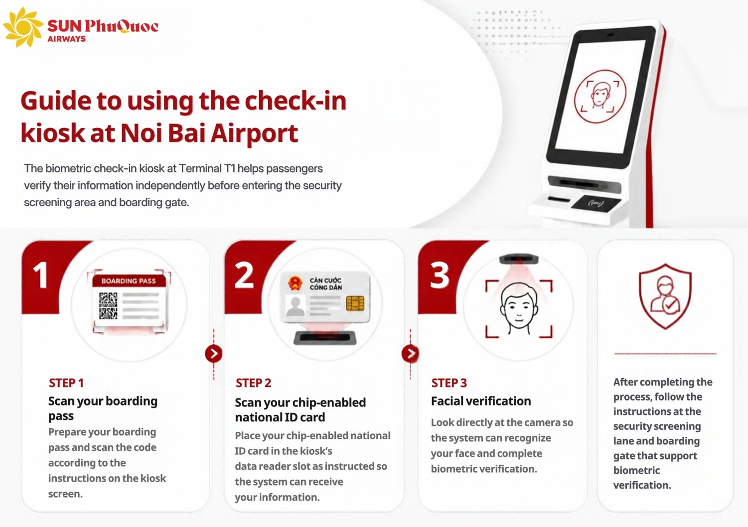 Guide to using check-in kiosk at Noi Bai Airport