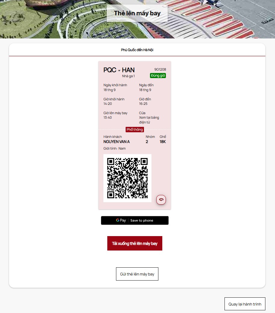 tải về thẻ lên máy bay online